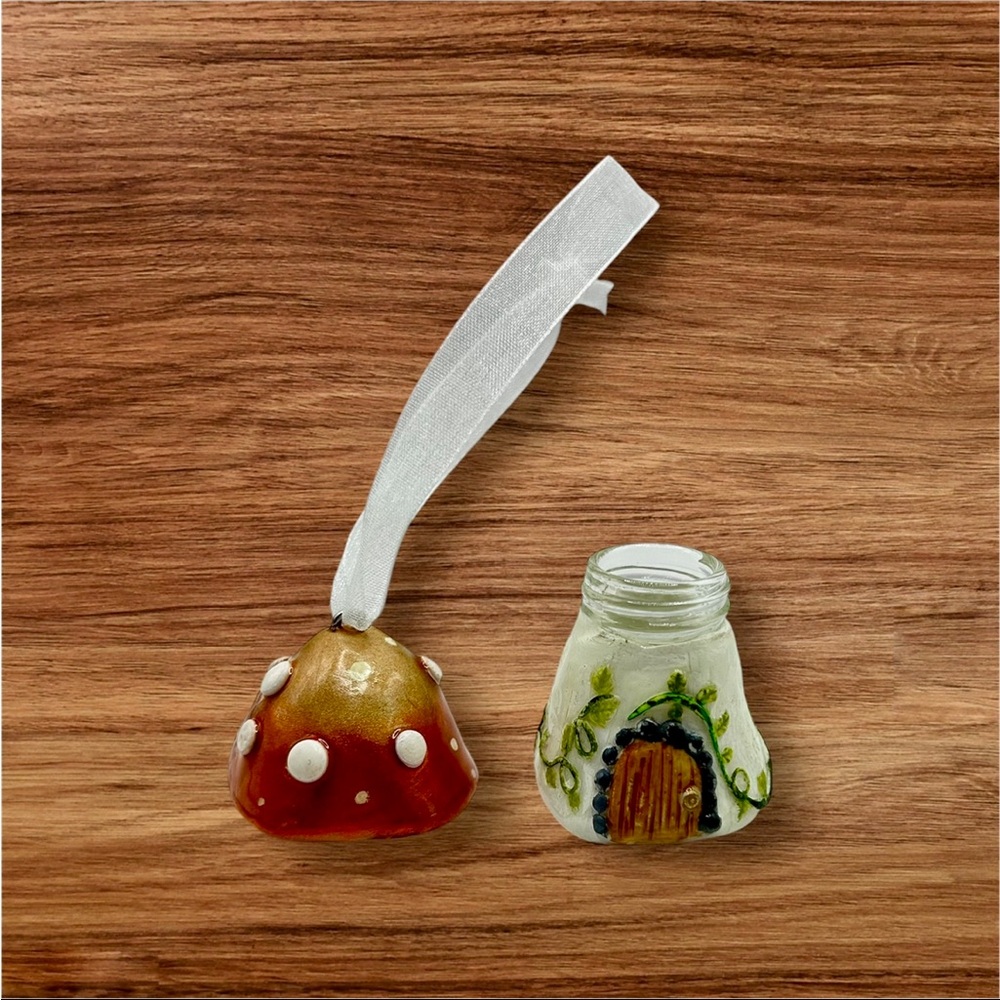 Handmade Mushroom Cottage Fairy Jar